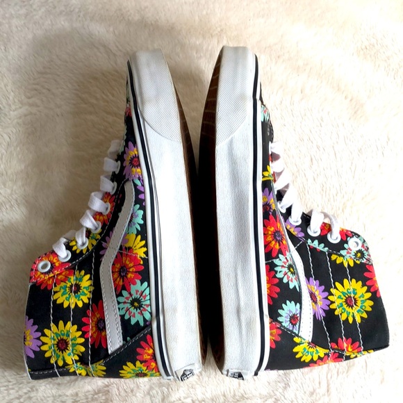 Vans Hightop Black Floral Peace Pace Pax Laceup Size 7.5 women 6 men - Picture 9 of 14